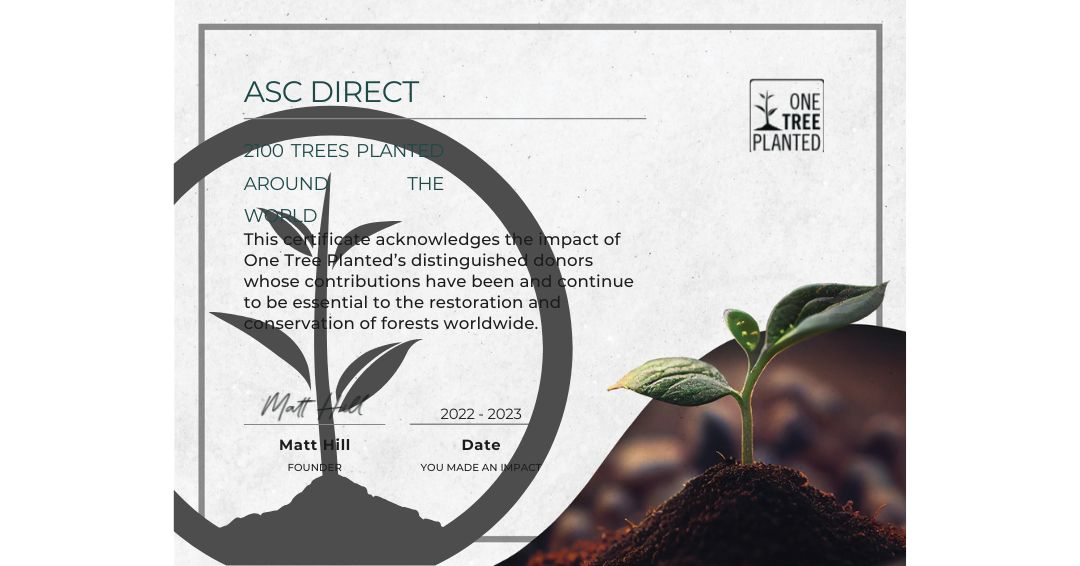 One Tree Planted Certificate ASC Direct 2022-2023